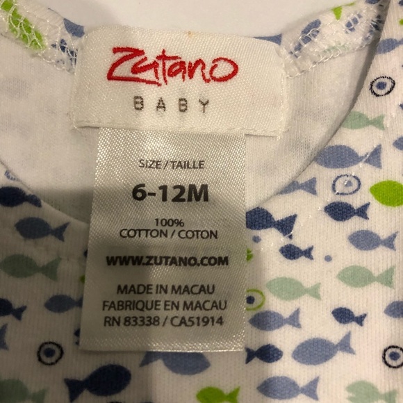 bundle of 2 Zutano baby t shirts 🐟🐥 6-12 month - Picture 3 of 4